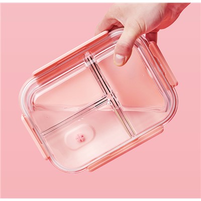 玻璃饭盒 粉色 无分隔 2.6L